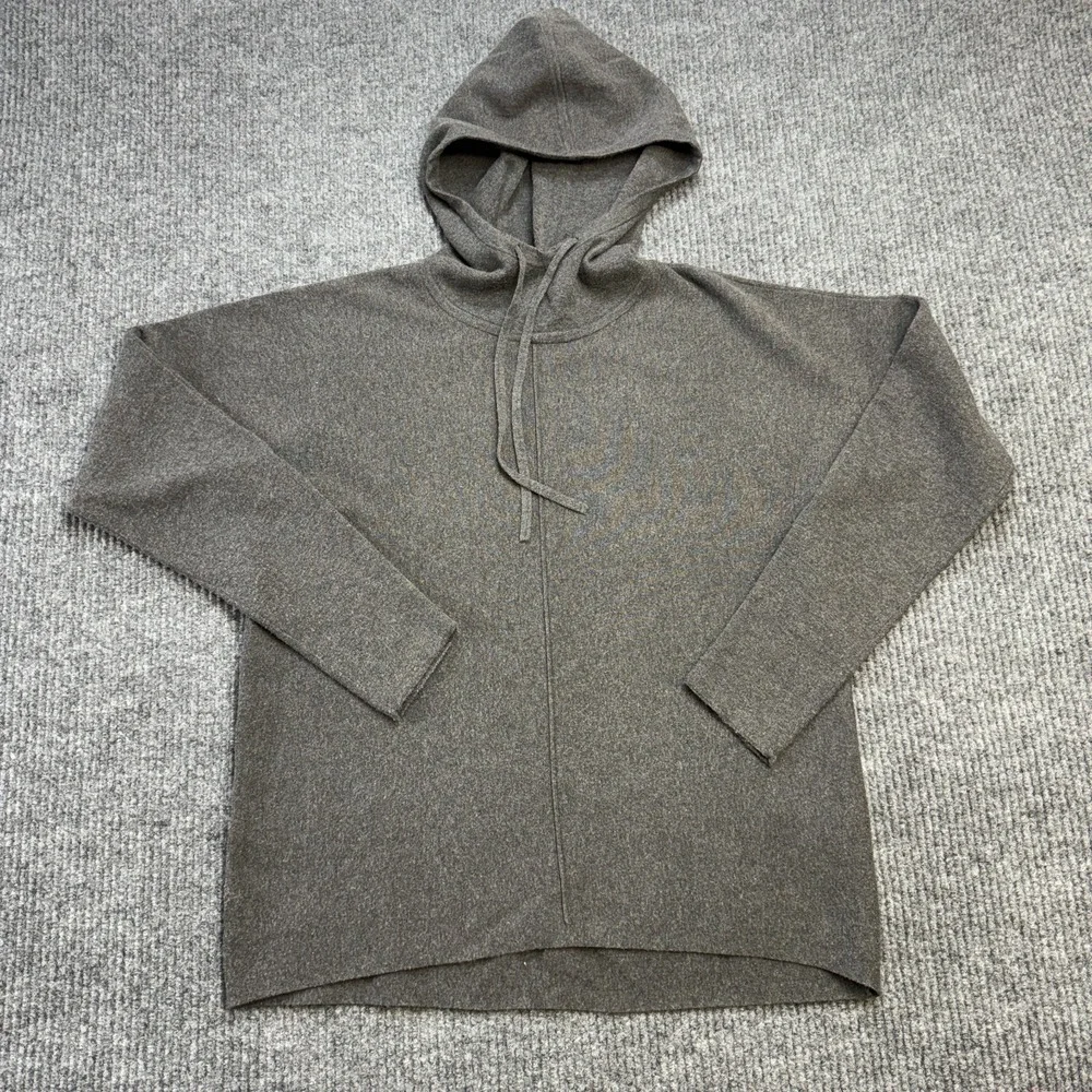 Banana Republic Sweater Womens Medium Gray Milano Hoodie Mock Knit Minimalist - Picture 1 of 9